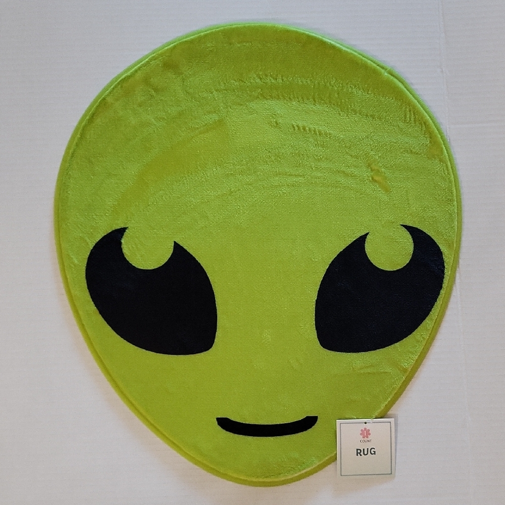 2 Alien Face Kids Rug - Green